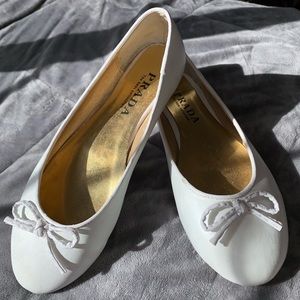 Vintage Prada White Ballet Flats